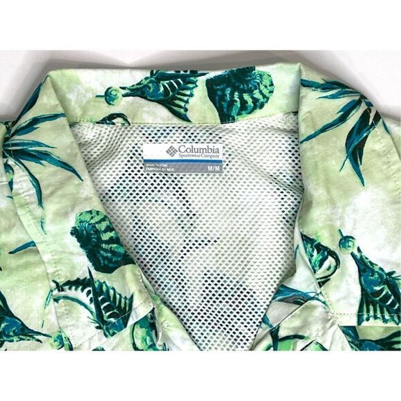 Columbia Trollers Best Martini Green Vented Fishing‎ Outdoor PFG Shirt MEDIUM - Picture 2 of 10